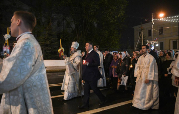 В Спасо-Преображенском соборе Твери впервые за сто лет прошла Пасхальная служба
