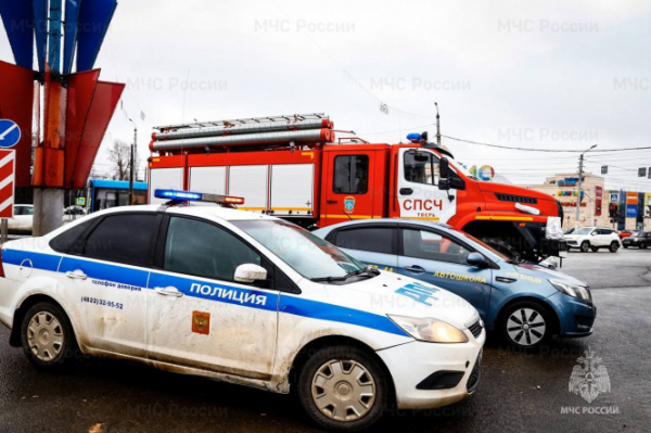 Тверских автоледи поздравлял "Цветочный патруль" сотрудников МЧС и ГАИ
