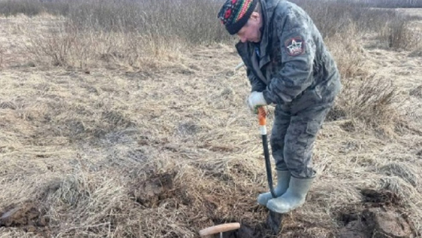 В Зубцовском округе поисковики нашли в стрелковой ячейке останки красноармейца В Зубцовском округе поисковики нашли в стрелковой ячейке останки красноармейца