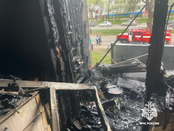 Опубликовано видео пожара в многоэтажке в Удомле