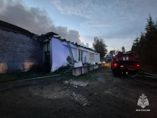 Огонь едва не уничтожил производственное помещение в Торопце Огонь едва не уничтожил производственное помещение в Торопце