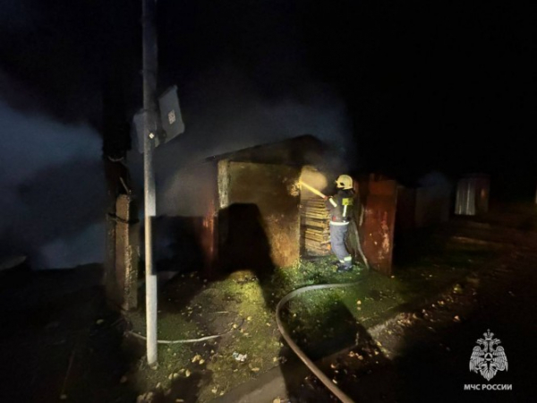 В Ржевском округе огонь охватил пять гаражей